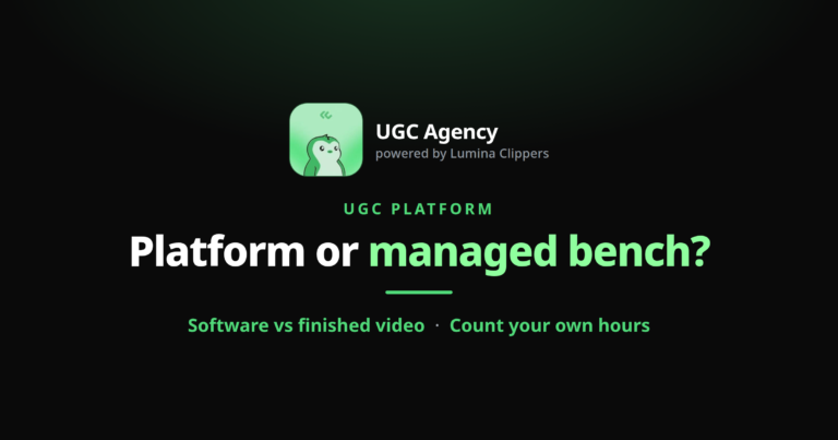 UGC Platform vs a Managed Bench: Which One Actually Delivers?